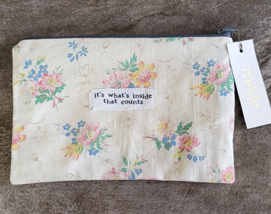 Thumbnail: Whimsical Handmade Vintage Fabric Pouch