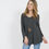 Thumbnail: V-neck Long Sleeve Swing Tunic ~Charcoal