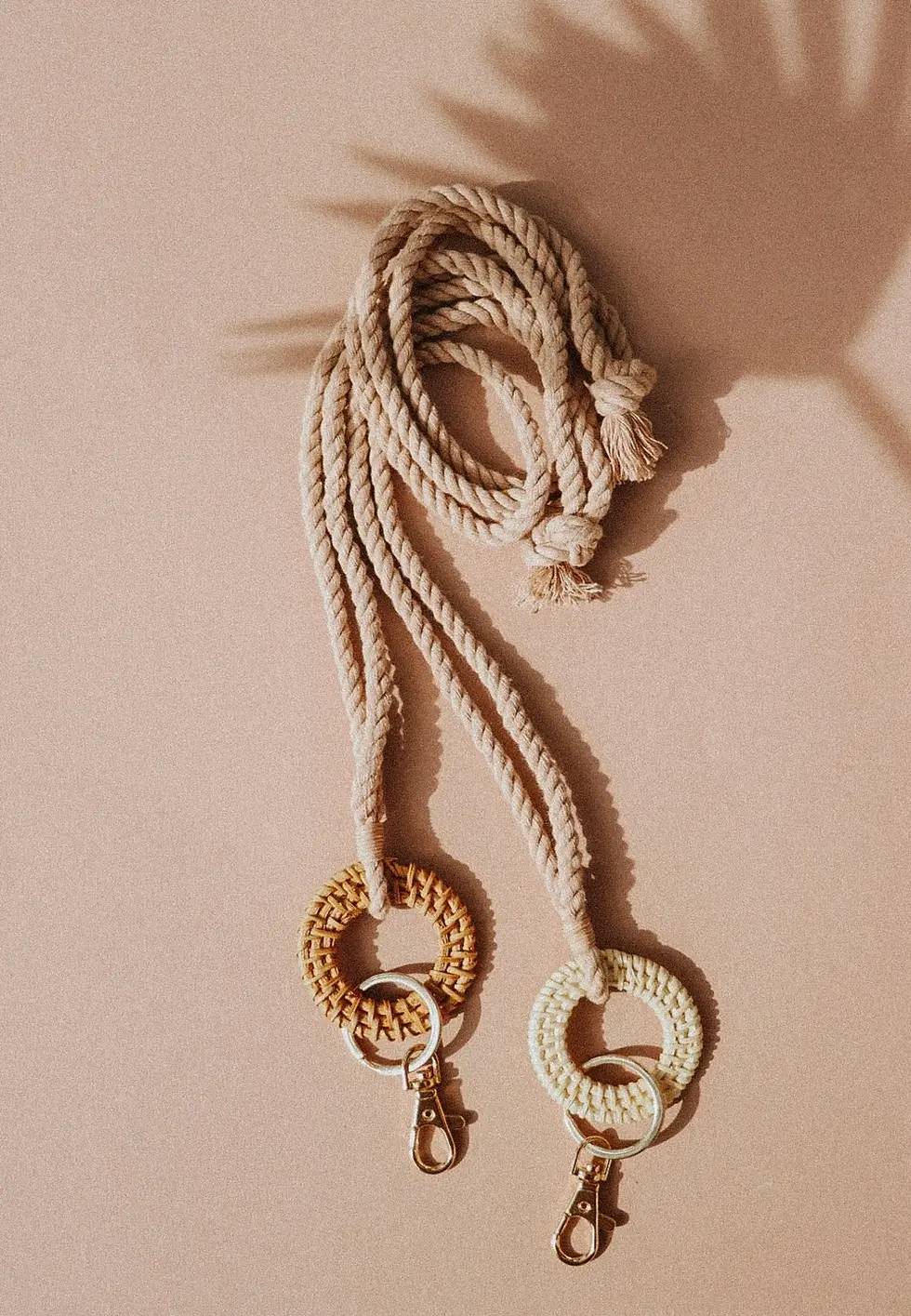 Thumbnail: Rattan Keychain Lanyards - Macrame Lanyard - Boho Lanyard