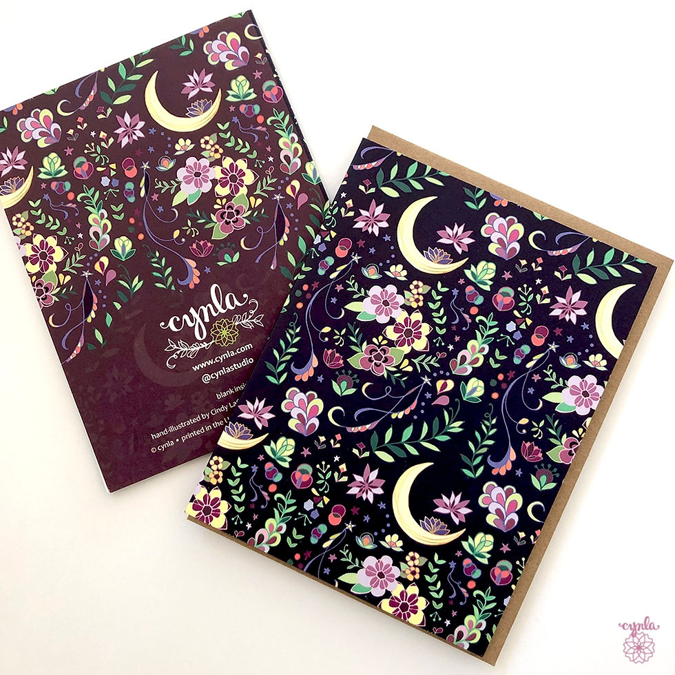Crescent Moon Pattern Blank Card