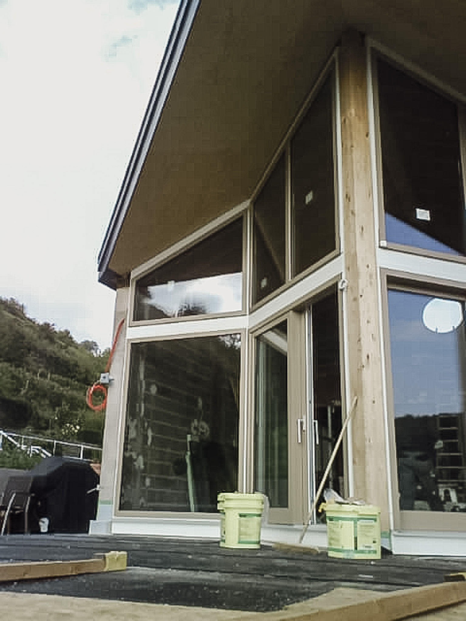 Außenansicht während Fenster Renovierung