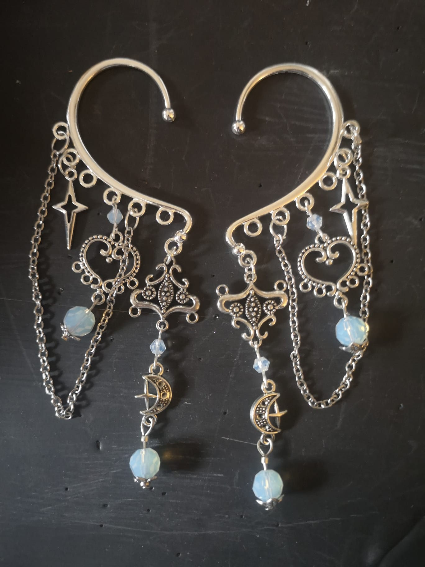 Ohrhänger silber weiß