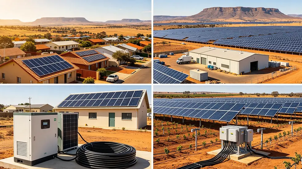 Solar cables installed at a utility-scale photovoltaic project in South Africa