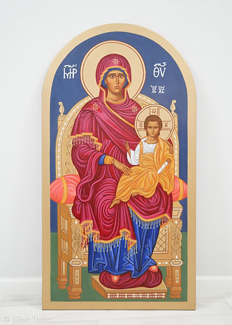 Byzantine Icon of Theotoko and Christ Enthroned.jpg