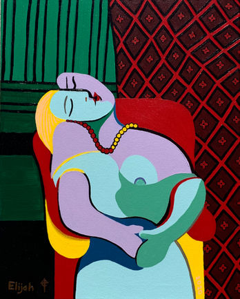 Sleeping Woman in a Red Armchair