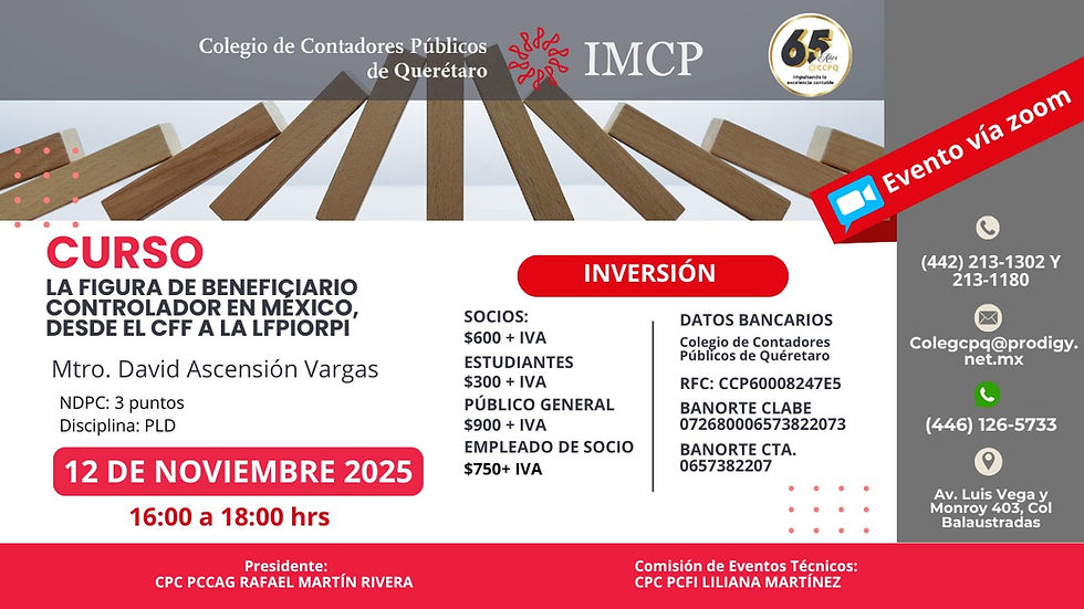 La figura de beneficiario controlador en México desde el CFF a la LFPIORPI