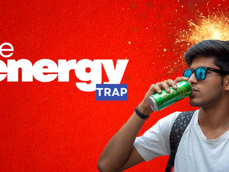 Young man drinking energy drink - at higher risk of heart stroke