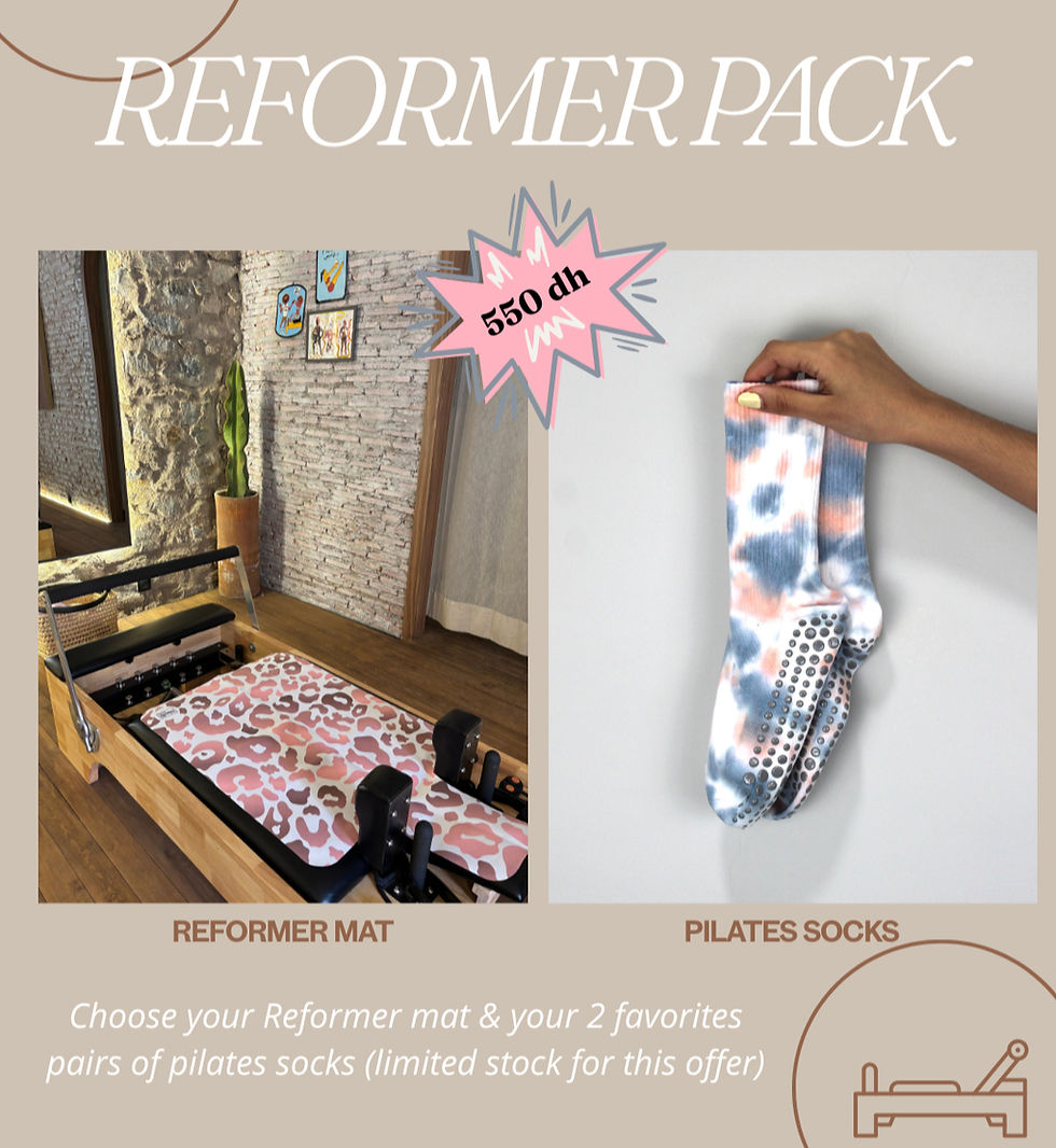 Pack Pilates Reformer avec tapis antidérapant et deux paires de chaussettes grip assorties