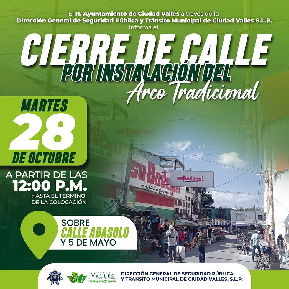 Cierre de calles por construcción de Arco de Día de Muertos