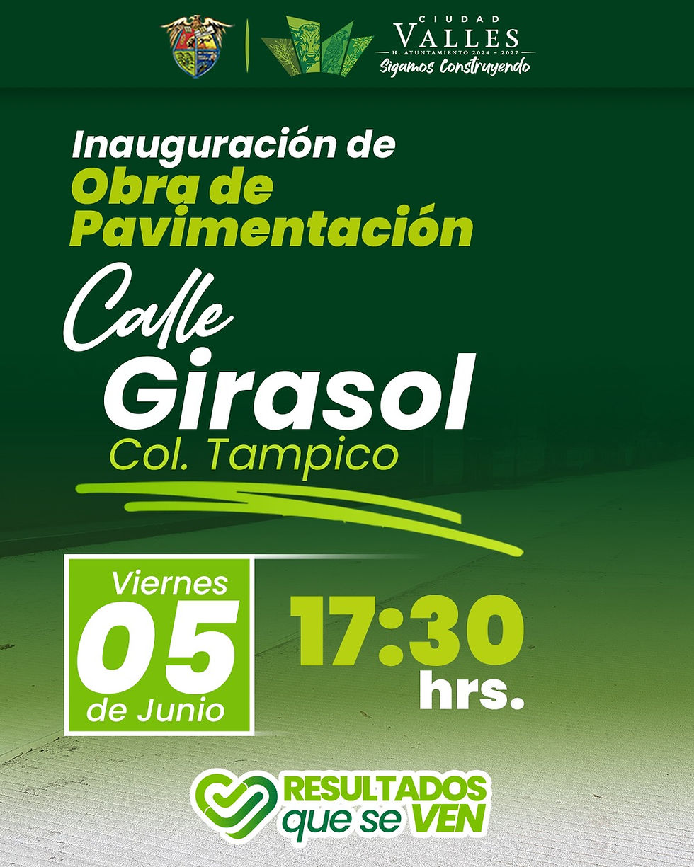 Invitan a la inauguración de la calle en col. Tampico