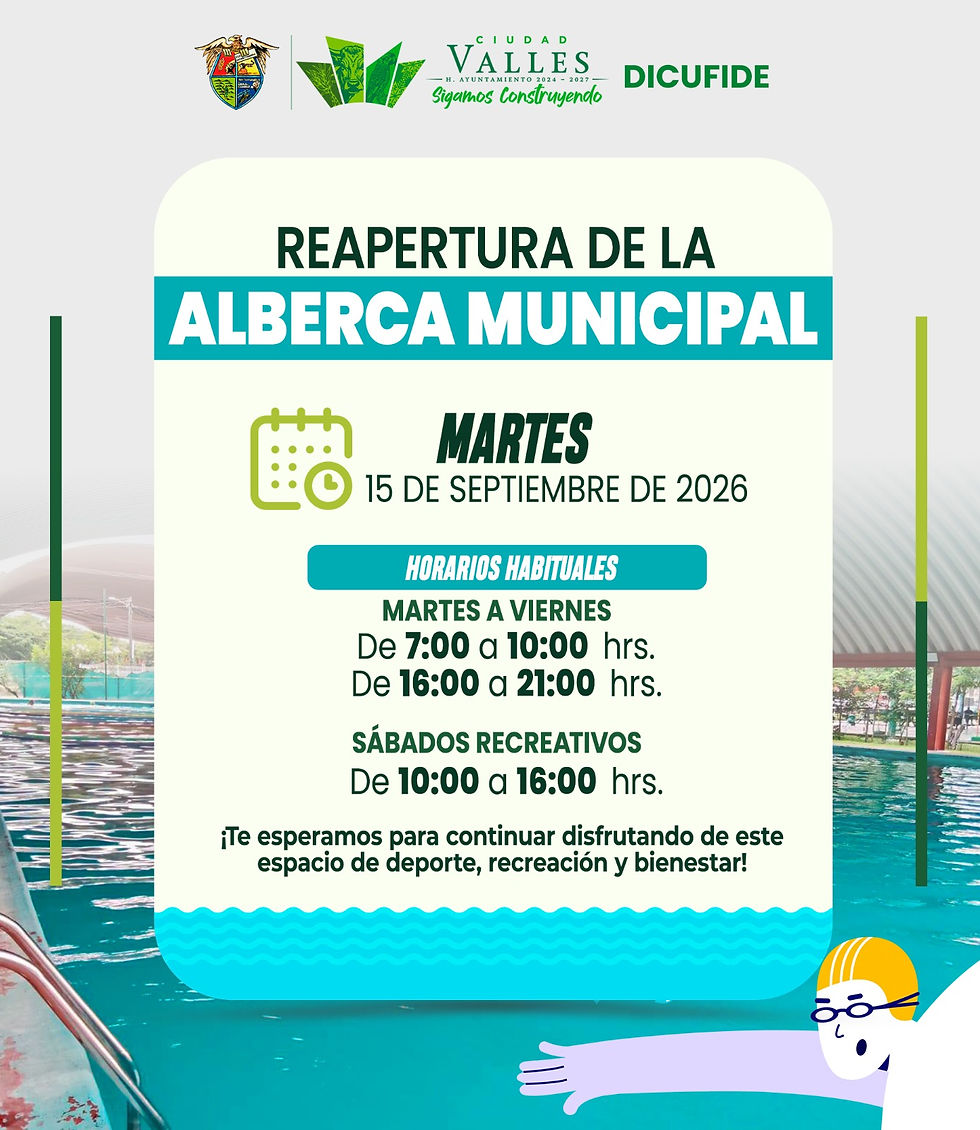 ALBERCA OLÍMPICA MUNICIPAL LISTA PARA RECIBIR A USUARIOS A PARTIR DE ESTE 15 DE SEPTIEMBRE