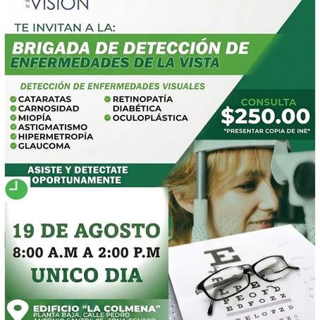 INVITAN A LA BRIGADA DE DETECCIÓN DE ENFERMEDADES DE LA VISTA EN CD VALLES