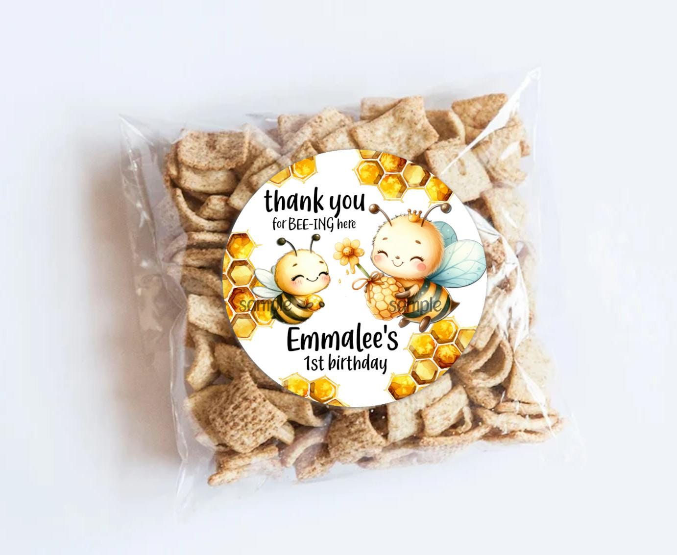 Baby Bee Birthday Stickers