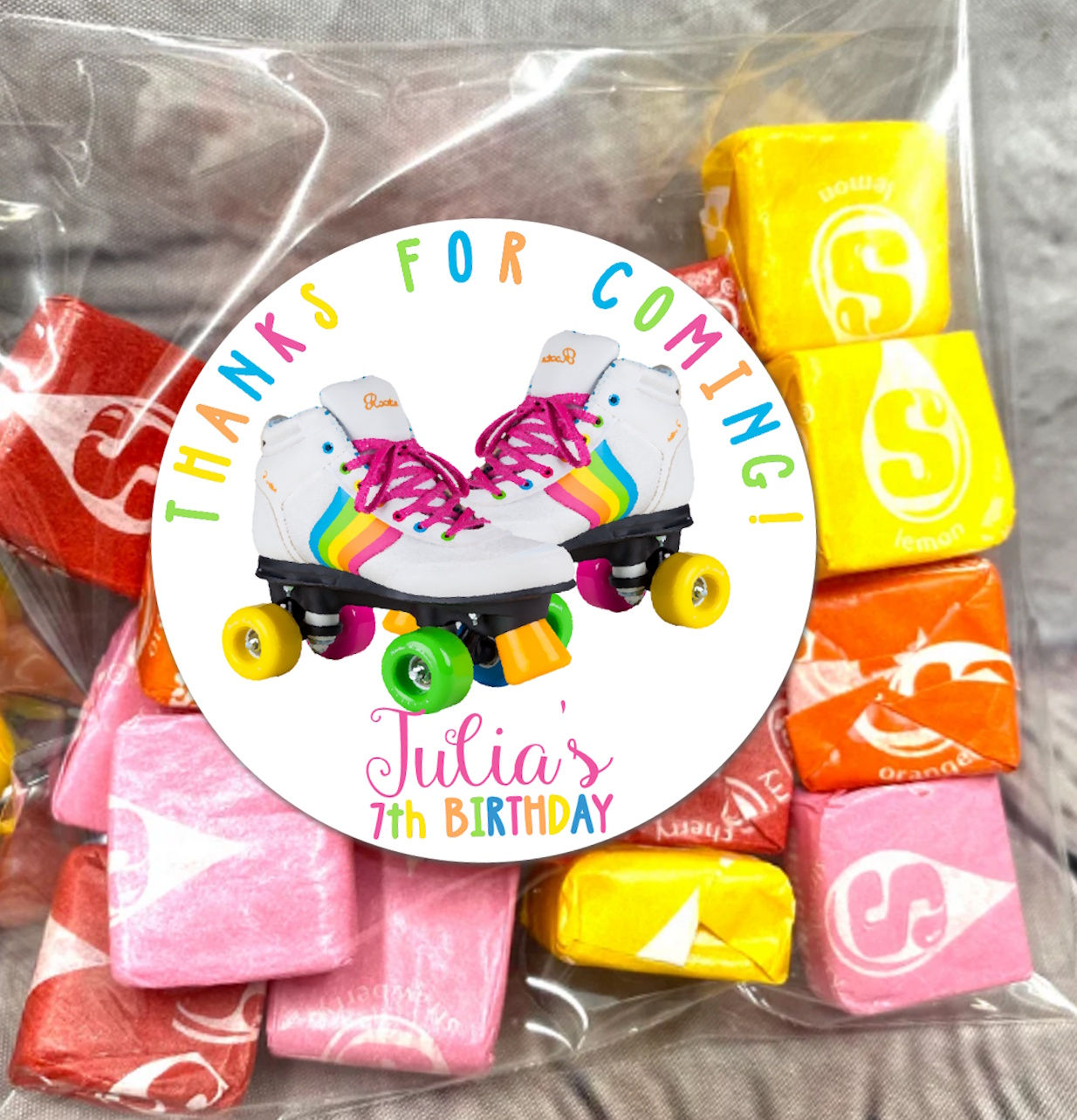 Roller Skate 80's Birthday Stickers