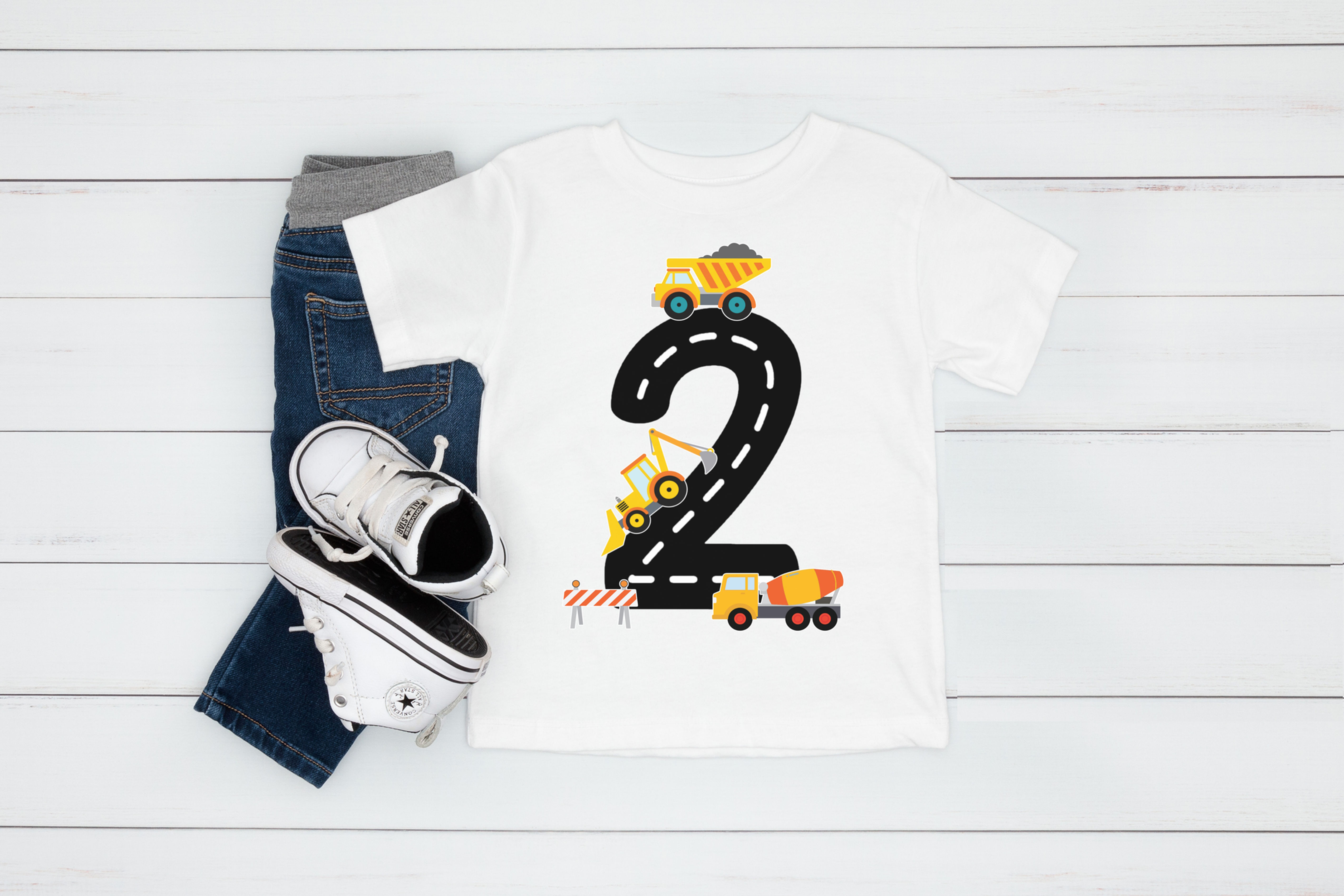 Construction Vehicles T-shirt, Customizable