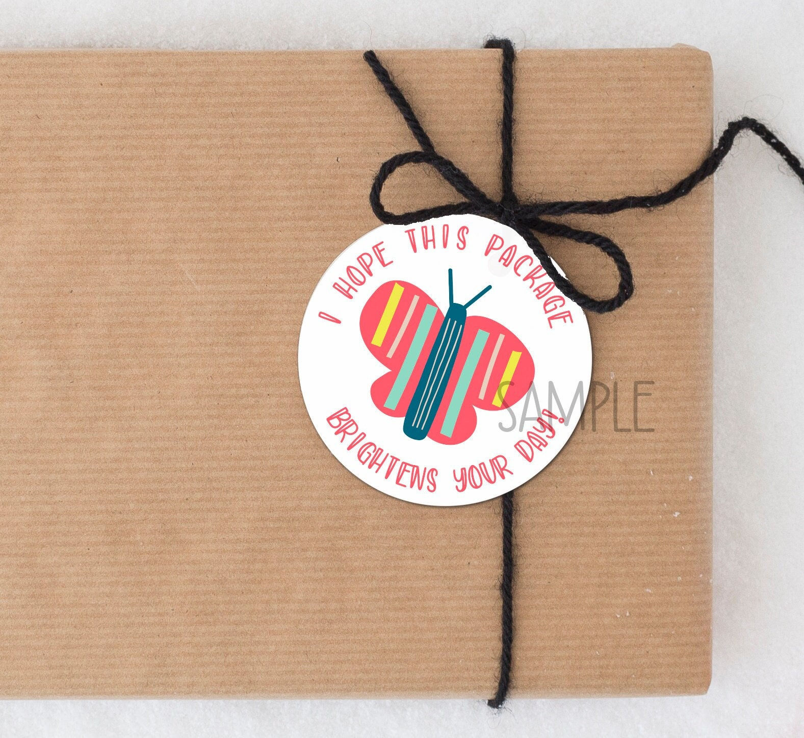Butterfly Stickers | I Hope this package brightens your day colorful Labels