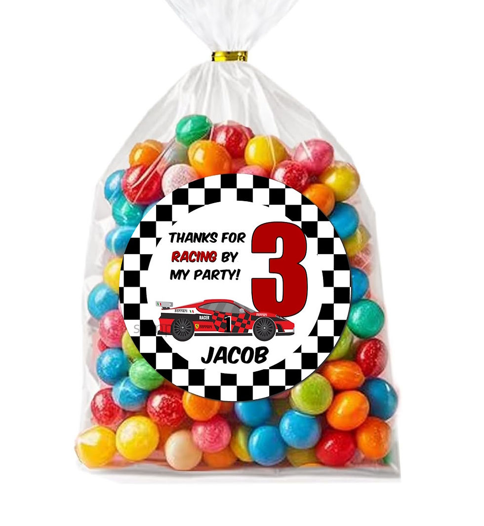 race car stickers birthday customize