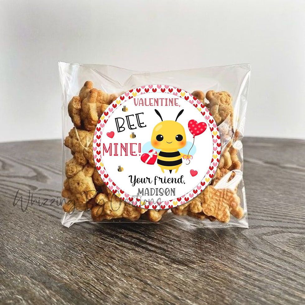 bee mine valentine school stickers personalize