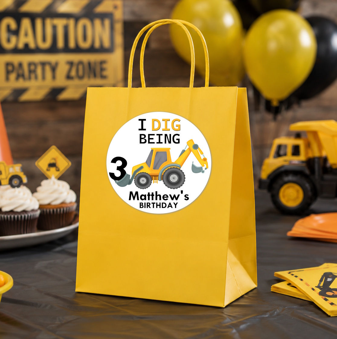 Excavator construction theme party