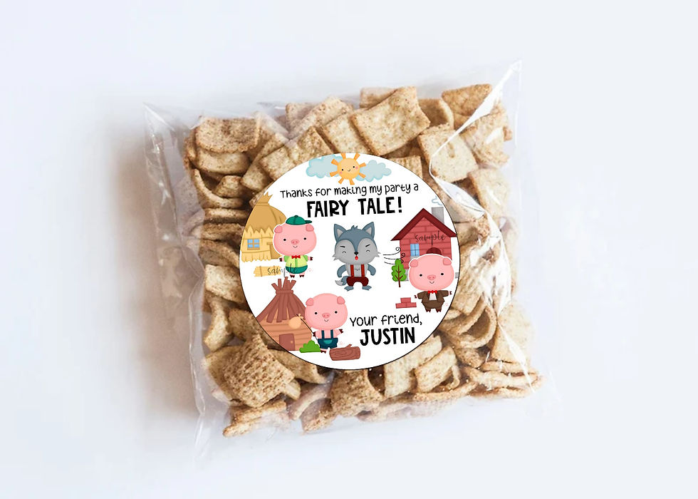 three little pigs birthday stickers
