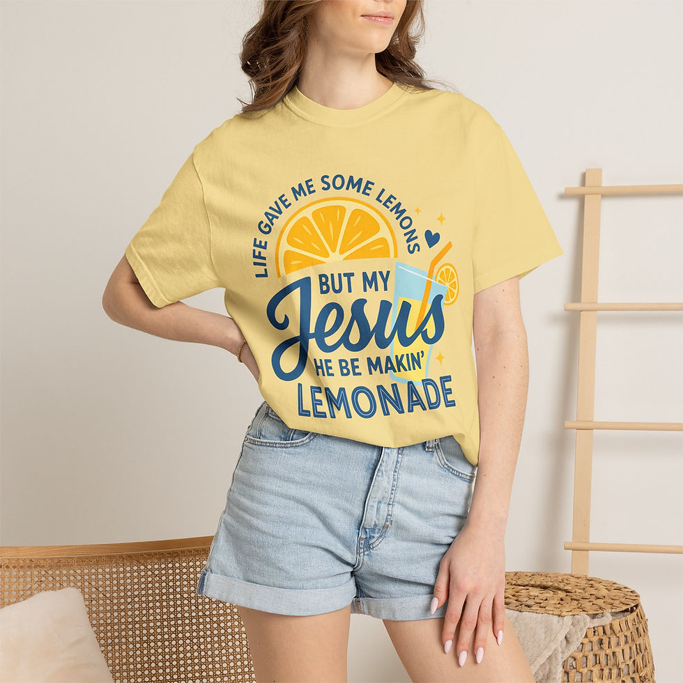 Thumbnail: Jesus Be Makin' Lemonade T-Shirt | Faith Christian Lemon Slice Design