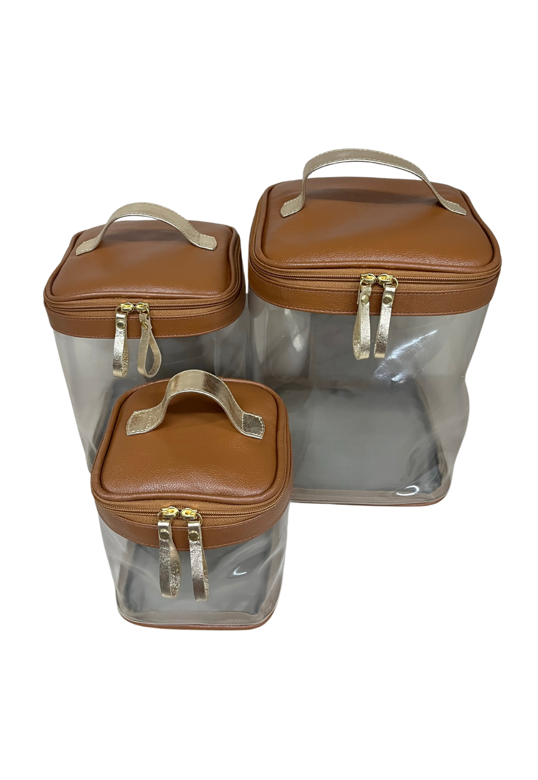 Kit Necessaire Londres  - Caramelo e Ouro Light