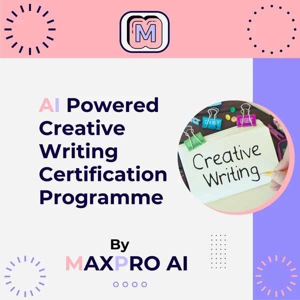A writer surrounded by floating ideas and text elements, symbolising the fusion of creativity and AI. This AI programme on creative writing highlights the innovative blend of traditional writing with modern technology, inspiring writers to explore new storytelling possibilities.