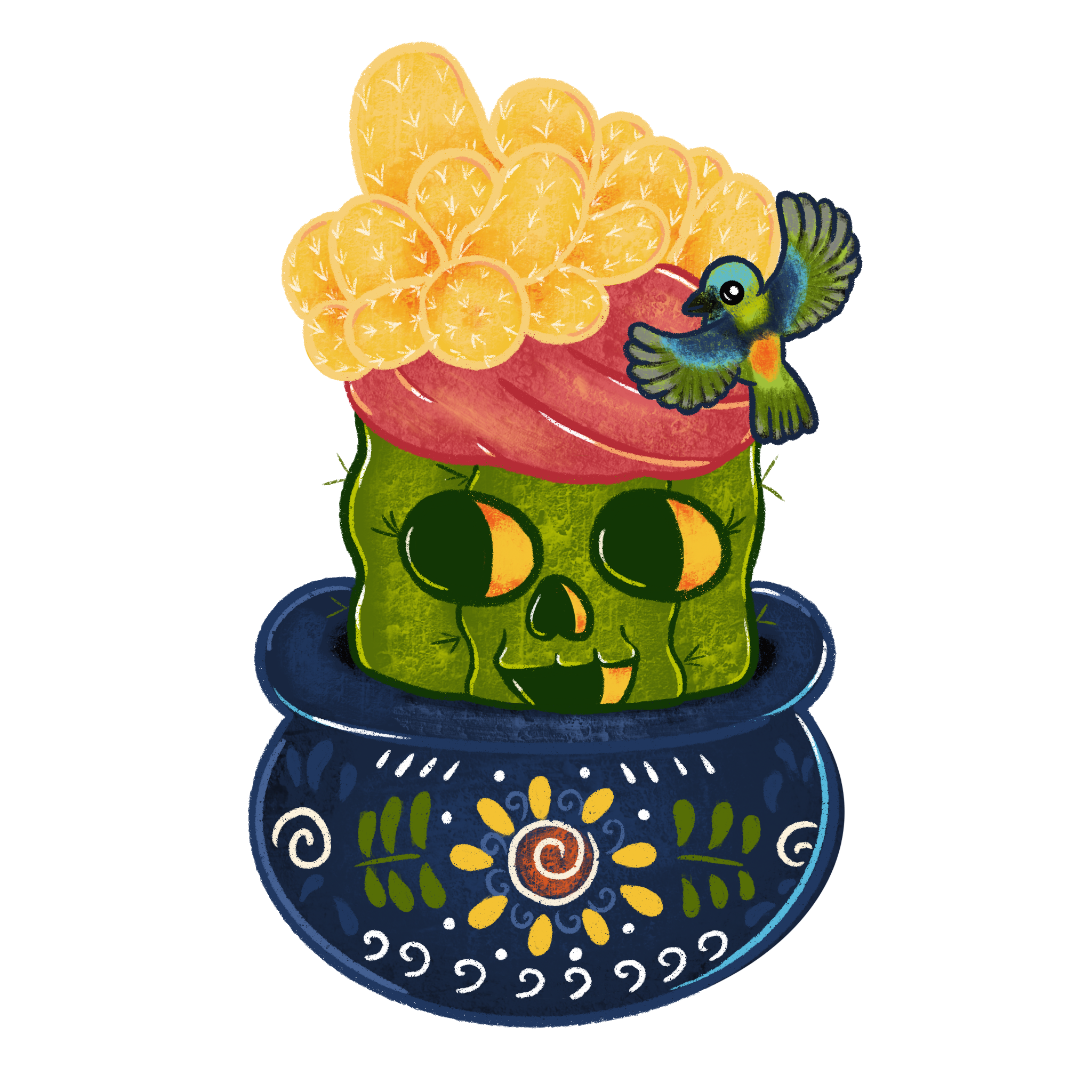 Yellow Peanut Cactus Sticker
