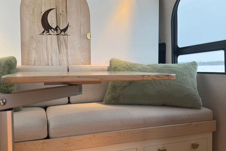 Custom built high end camper van kitchen