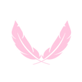 Hannahs Pigeons Logo zwei pinke Federn