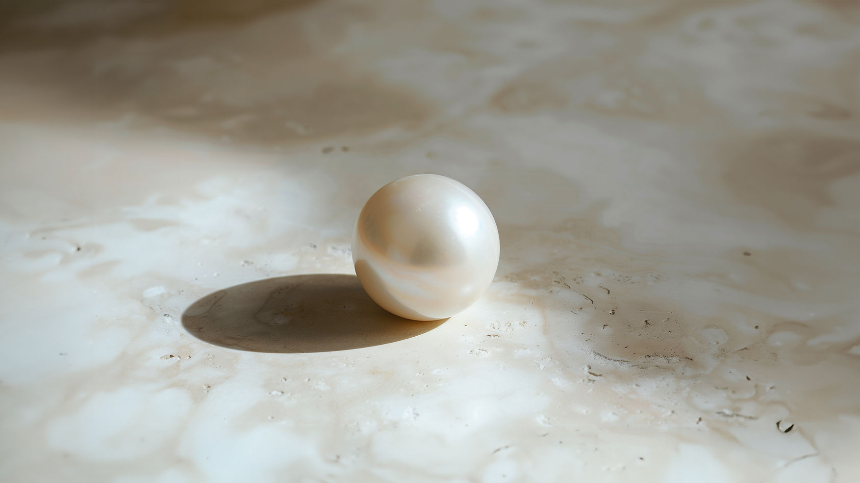 Single Pearl on Marble