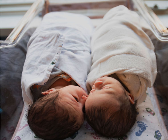 Twin newborns supported by experienced postpartum doula care in East Texas