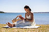 Woman Reading Outdoors