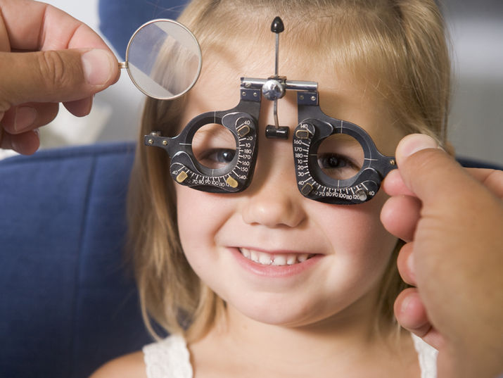 Child getting eye exam