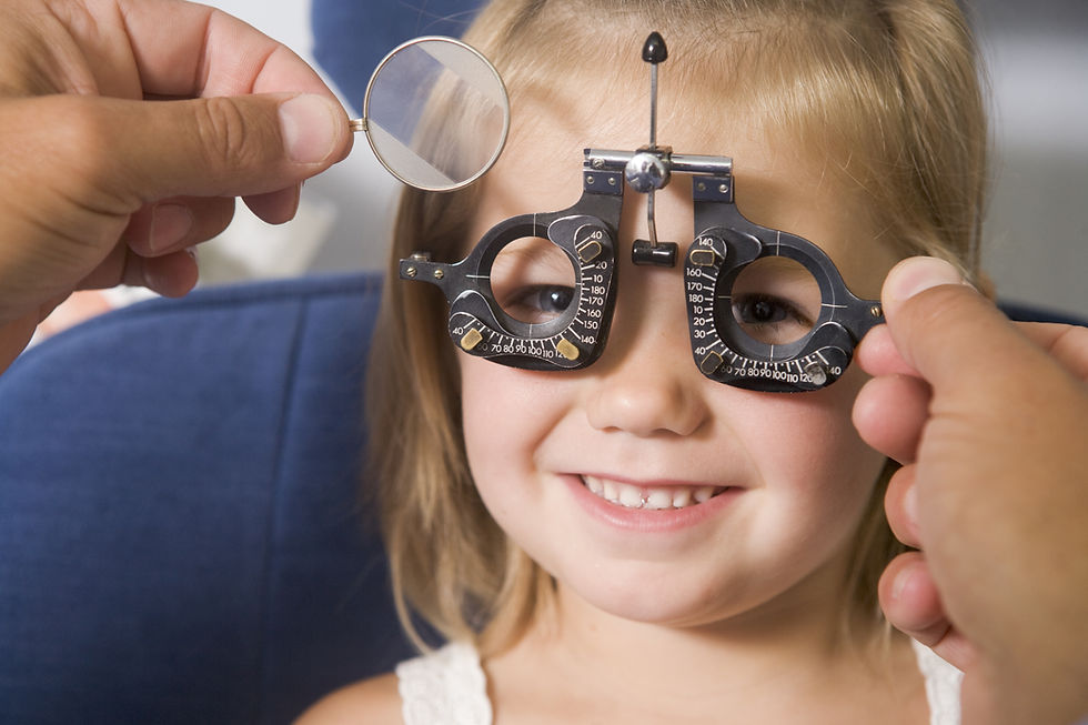 Smiling child receiving pediatric eye care