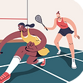 Women Playing Squash