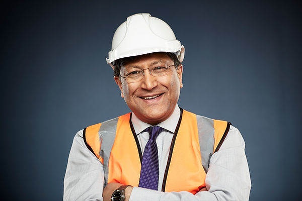 A happy construction manager.