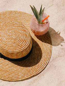 Straw Hat and Cocktail