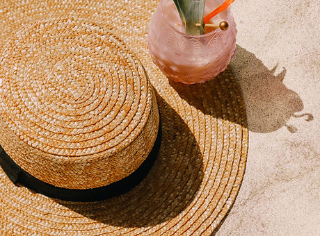 Straw Hat and Cocktail