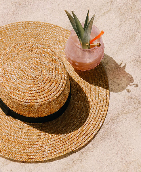 Straw Hat and Cocktail