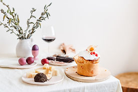 Easter Cake and Painted Eggs