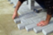 Block paving under construction
