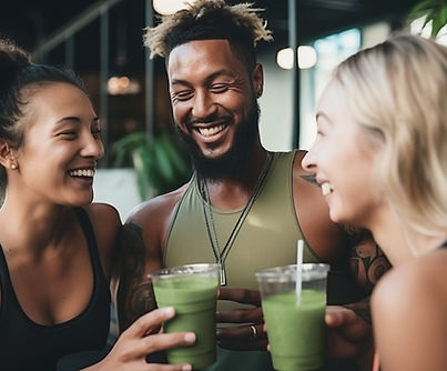 Friends Drinking Green Smoothies