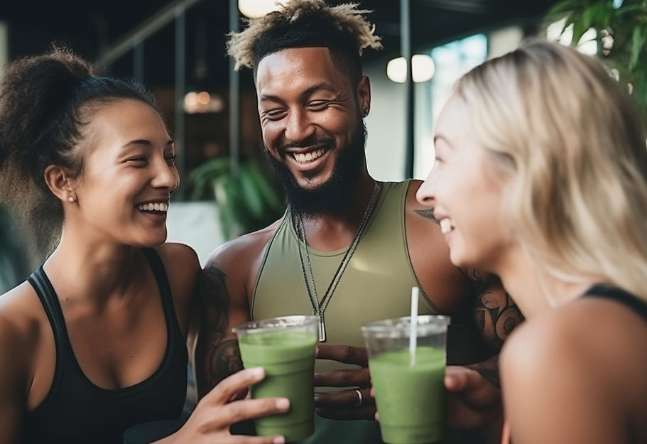 Friends Drinking Green Smoothies