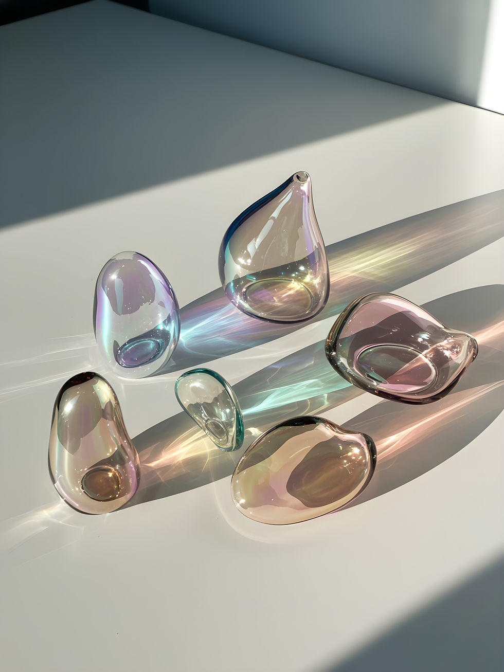 Iridescent Glass Shapes