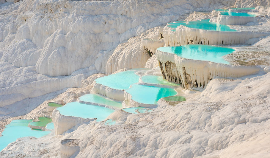 Modré vody v Pamukkale