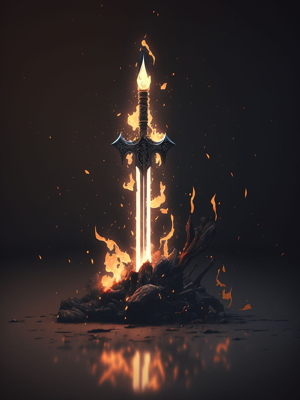 Flaming Sword Illustration