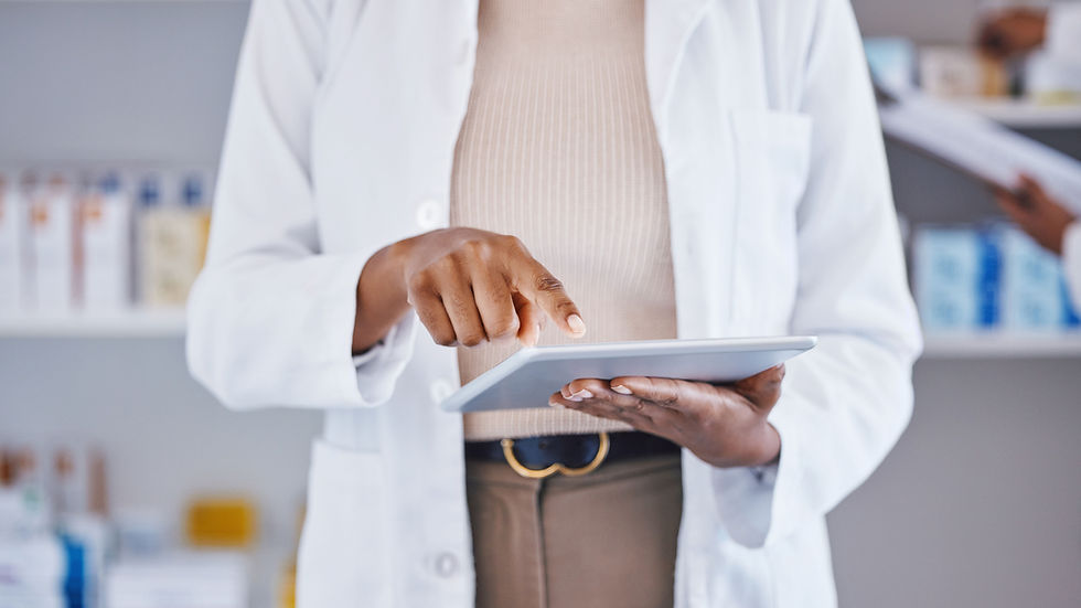 Doctor using a tablet