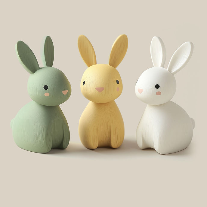 Bunte Hasenfiguren