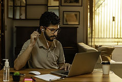 Working on a Laptop